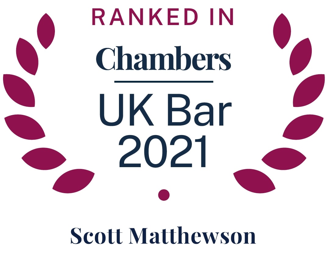 Ranked in UK Bar Chambers 2021